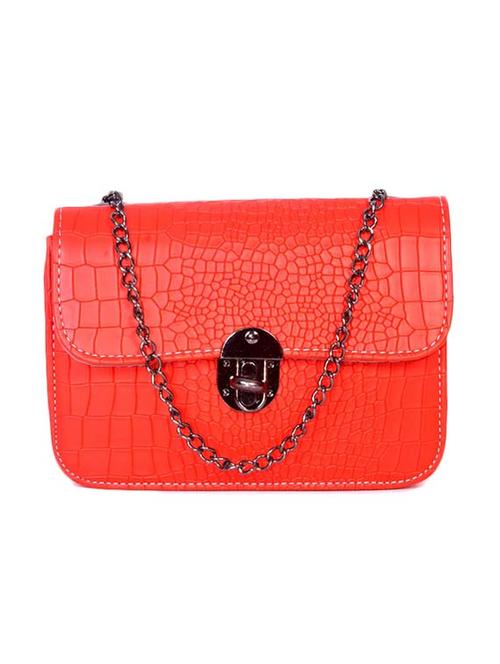 red croc textured leatherette sling bag - 11737573 - Very Small Image - 1