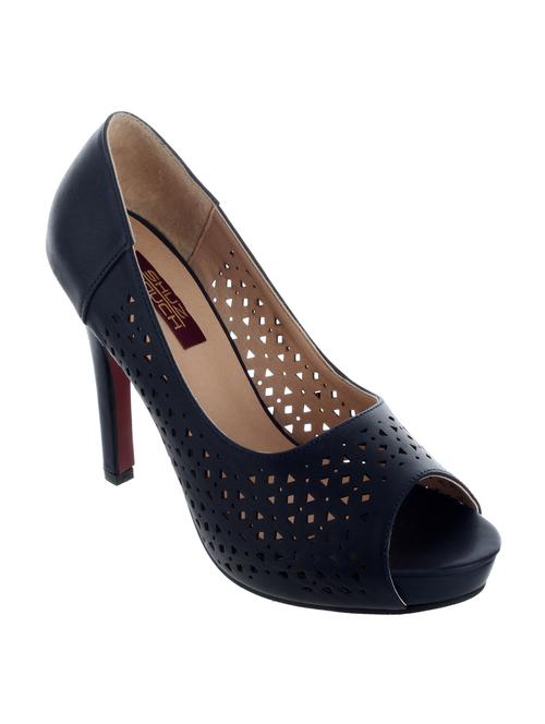 blue leatherette heel sandal - 11741196 - Very Small Image - 1