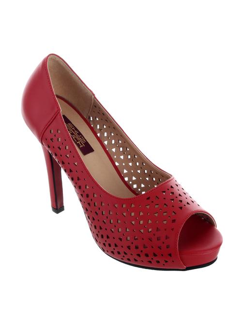 red leatherette heel sandal - 11741197 - Very Small Image - 1