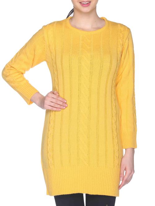 solid yellow acrylic pullover - 11741369 - Very Small Image - 1