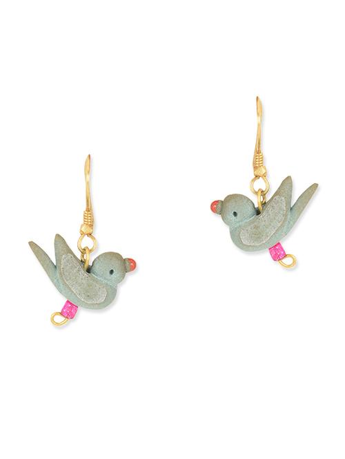 ceramic bird grey earring set - 11747599 - Very Small Image - 1