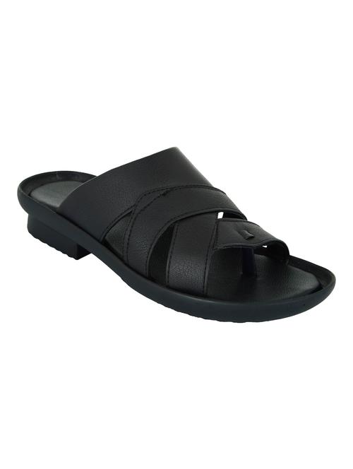 solid black faux leather slipper - 11749415 - Very Small Image - 1