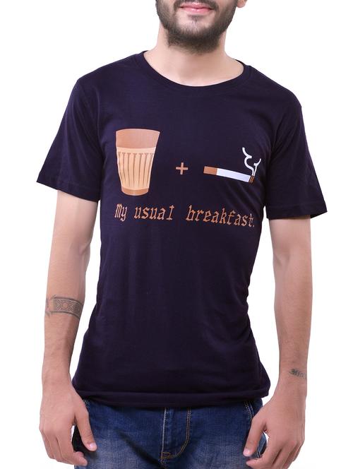 blue chest print t-shirt - 11749975 - Very Small Image - 1