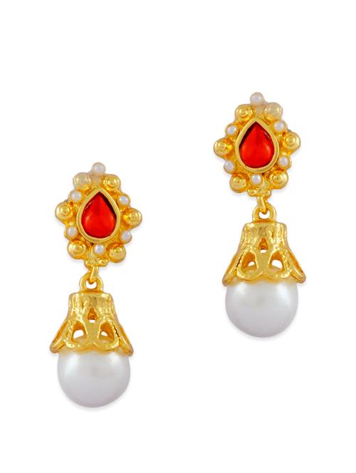 gold plated drop earrings - 11756128 - Very Small Image - 1