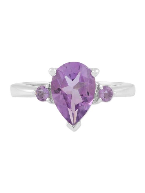 sterling silver amethyst studded ring - 11757339 - Very Small Image - 1