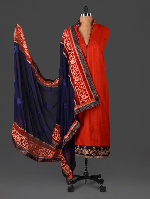 mandarin color embroidered salwar suit - 1175768 - Very Small Image - 1