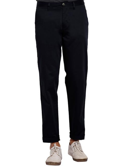 solid black cotton casual trouser - 11758289 - Very Small Image - 1