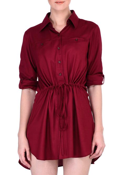 red chiffon blouson dress - 11759764 - Very Small Image - 1