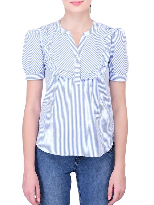 blue cotton regular top - 11759776 - Very Small Image - 1