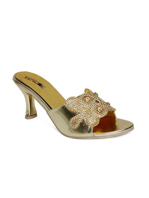 gold embellished faux leather sandals - 11760834 - Very Small Image - 1