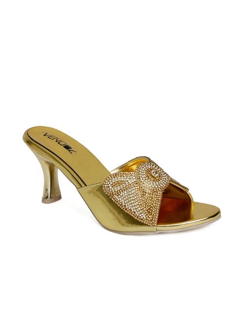 gold embellished faux leather sandals - 11760836 - Very Small Image - 1