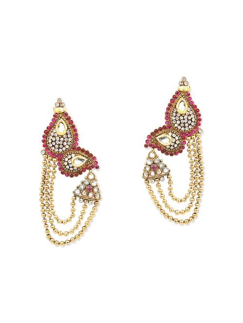 multi brass drop earring - 11765198 - Very Small Image - 1