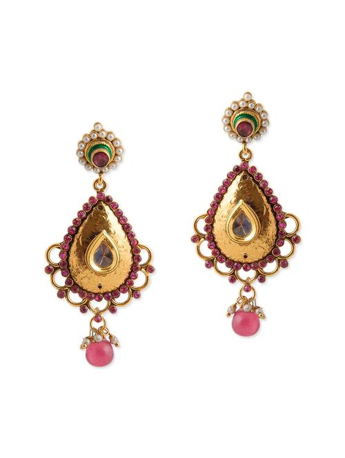 multi colored brass drop earring - 11765223 - Very Small Image - 1