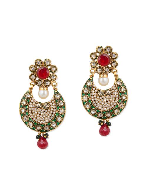 multi colored brass drop earring - 11765234 - Very Small Image - 1