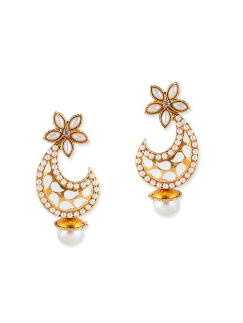 white brass drop earring - 11765263 - Very Small Image - 1