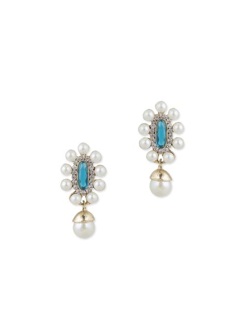 blue brass drop earring - 11765272 - Very Small Image - 1