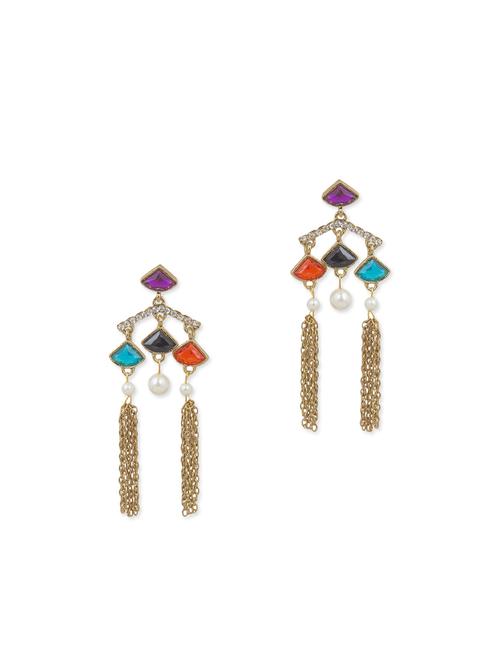 multi colored brass drop earring - 11765280 - Very Small Image - 1