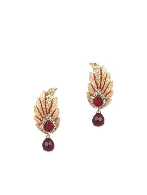 red gold plated drop earring - 11765290 - Very Small Image - 1