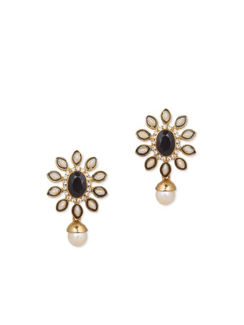 black gold plated drop earring - 11765299 - Very Small Image - 1
