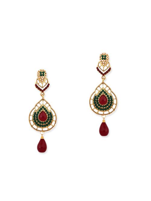multi colored gold plated drop earring - 11765341 - Very Small Image - 1