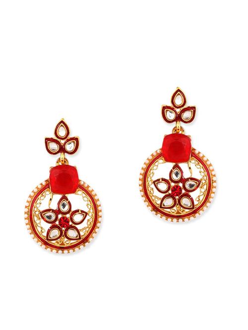 red gold plated drop earring - 11765346 - Very Small Image - 1