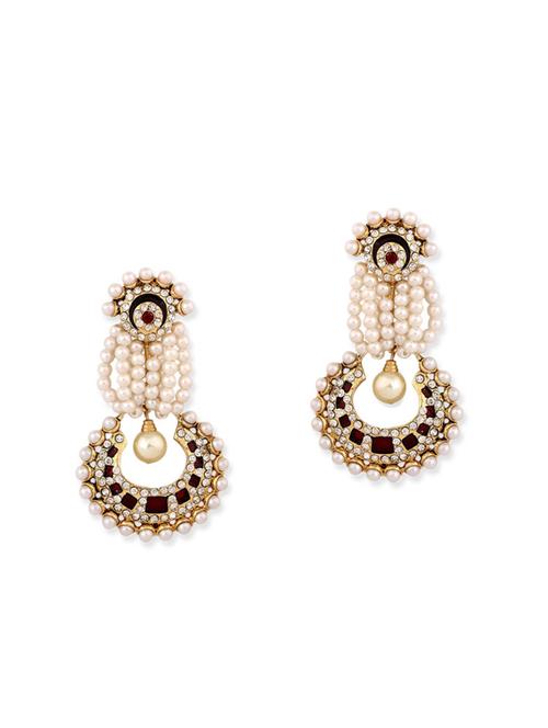 white gold plated drop earring - 11765348 - Very Small Image - 1