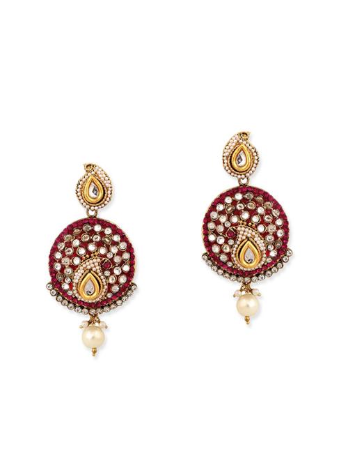 red gold plated drop earring - 11765350 - Very Small Image - 1