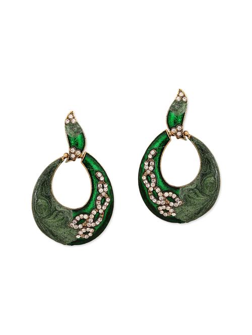 green gold plated drop earring - 11765362 - Very Small Image - 1