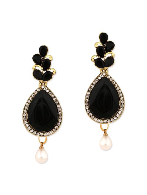 black gold plated drop earring - 11765364 - Very Small Image - 1