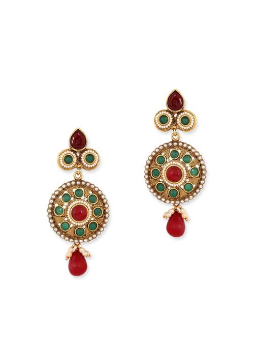 multi colored gold plated drop earring - 11765374 - Very Small Image - 1