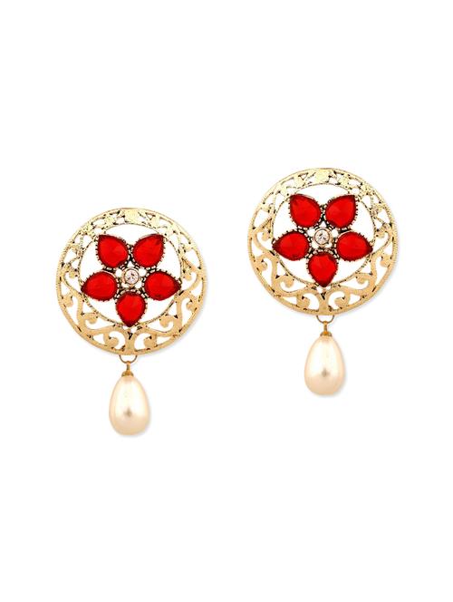 orange gold plated drop earring - 11765397 - Very Small Image - 1