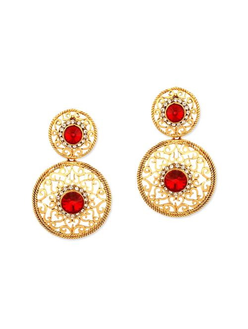 orange gold plated drop earring - 11765401 - Very Small Image - 1