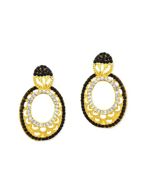 black gold plated drop earring - 11765406 - Very Small Image - 1