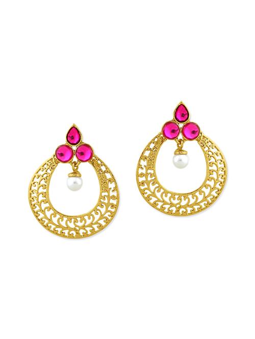 pink gold plated stud earring - 11765417 - Very Small Image - 1