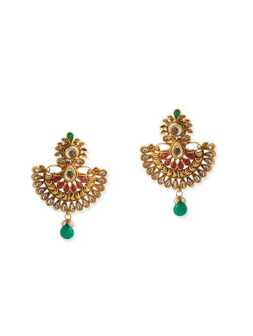 red brass drop earring - 11766371 - Very Small Image - 1