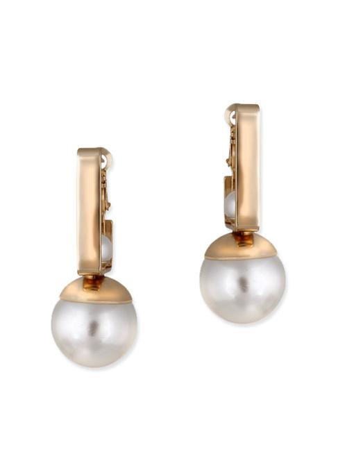 gold metal drop earrings - 11767110 - Very Small Image - 1