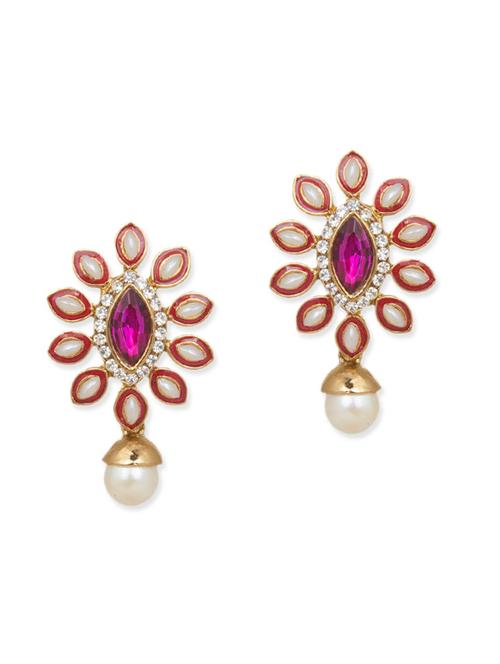 red gold plated drop earring - 11767536 - Very Small Image - 1