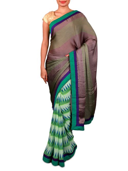 Multicolored Printed Georgette Saree - 1176928 - Very Small Image - 1