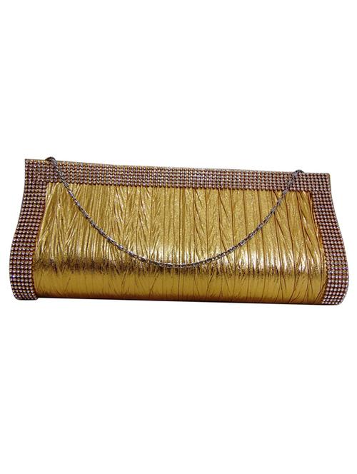 gold leatherette clutch - 11779969 - Very Small Image - 1