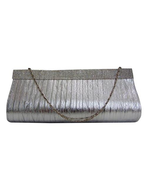 silver leatherette clutch - 11779970 - Very Small Image - 1