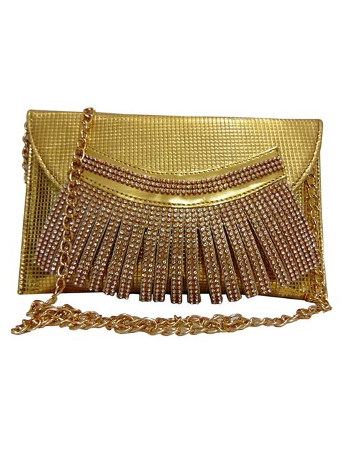 gold leatherette clutch - 11779991 - Very Small Image - 1