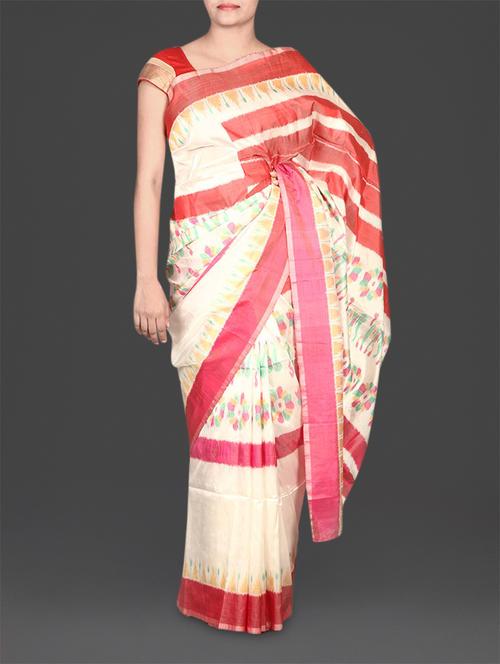 cream printed silk saree - 1178131 - Very Small Image - 1