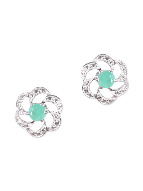 emerald floral sterling silver earrings - 1178190 - Very Small Image - 1