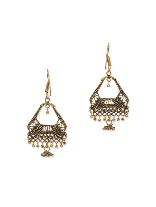 gold metal drop earring - 11783828 - Very Small Image - 1