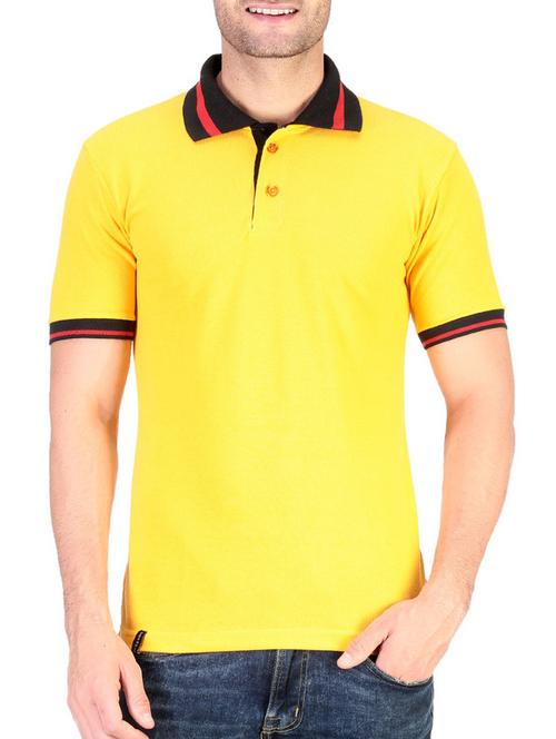 yellow solid polo t-shirt - 11788149 - Very Small Image - 1