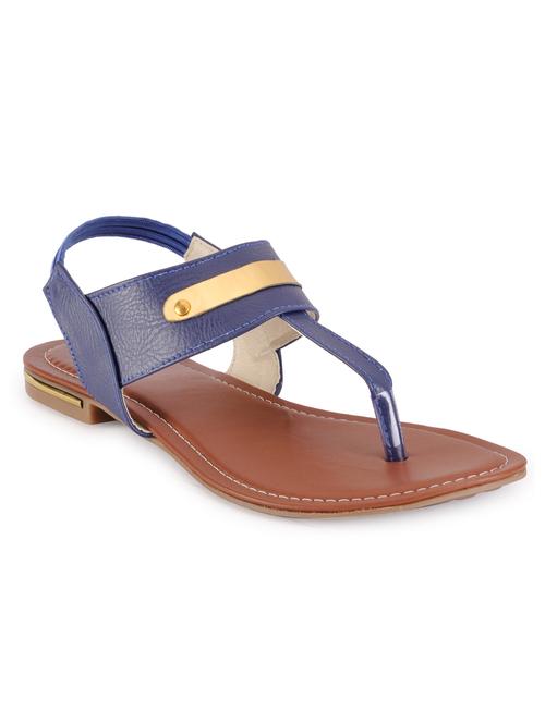 blue faux leather back strap sandals - 11788280 - Very Small Image - 1