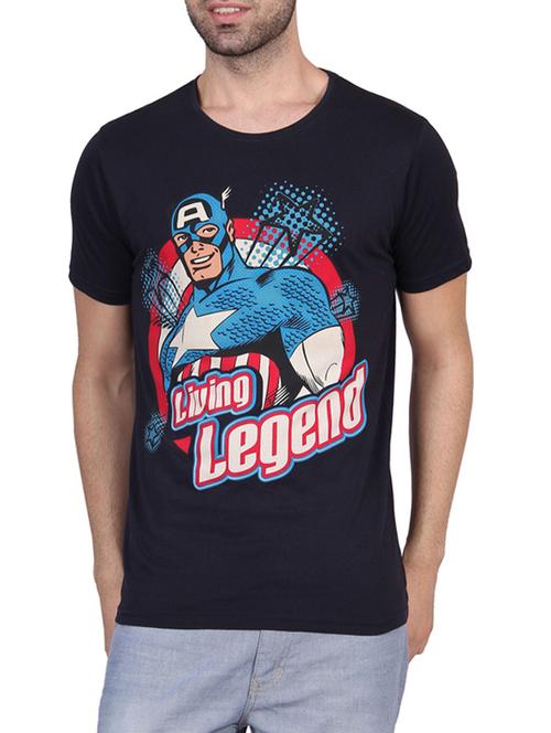 blue cotton graphic print t-shirt - 11788943 - Very Small Image - 1