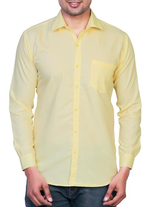 yellow cotton casual shirt - 11789472 - Very Small Image - 1