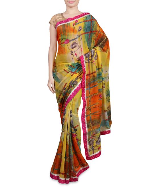 multicolour georgette saree - 1179968 - Very Small Image - 1