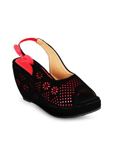 red and black patent leather wedges - 11801273 - Very Small Image - 1